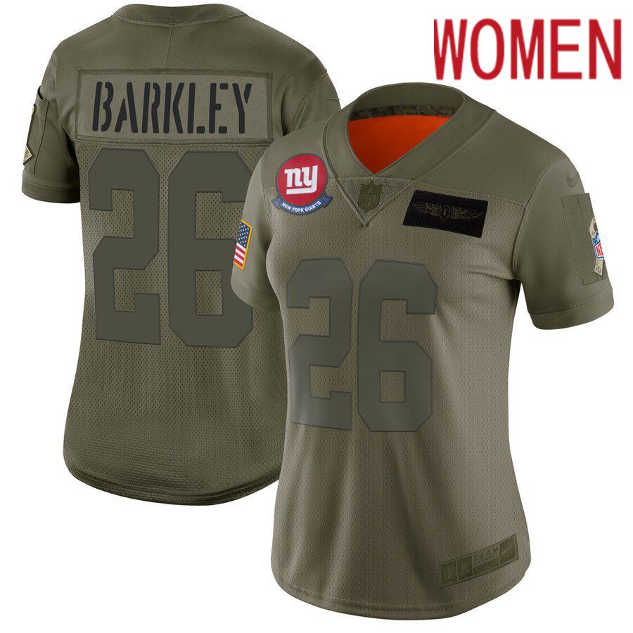 Women New York Giants #26 Barkley Green Nike Olive Salute To Service Limited NFL Jerseys->kansas city chiefs->NFL Jersey